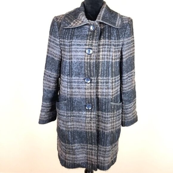 VINTAGE WOOL PLAID COAT By Montreal Coat Factory - Picture 3 of 12